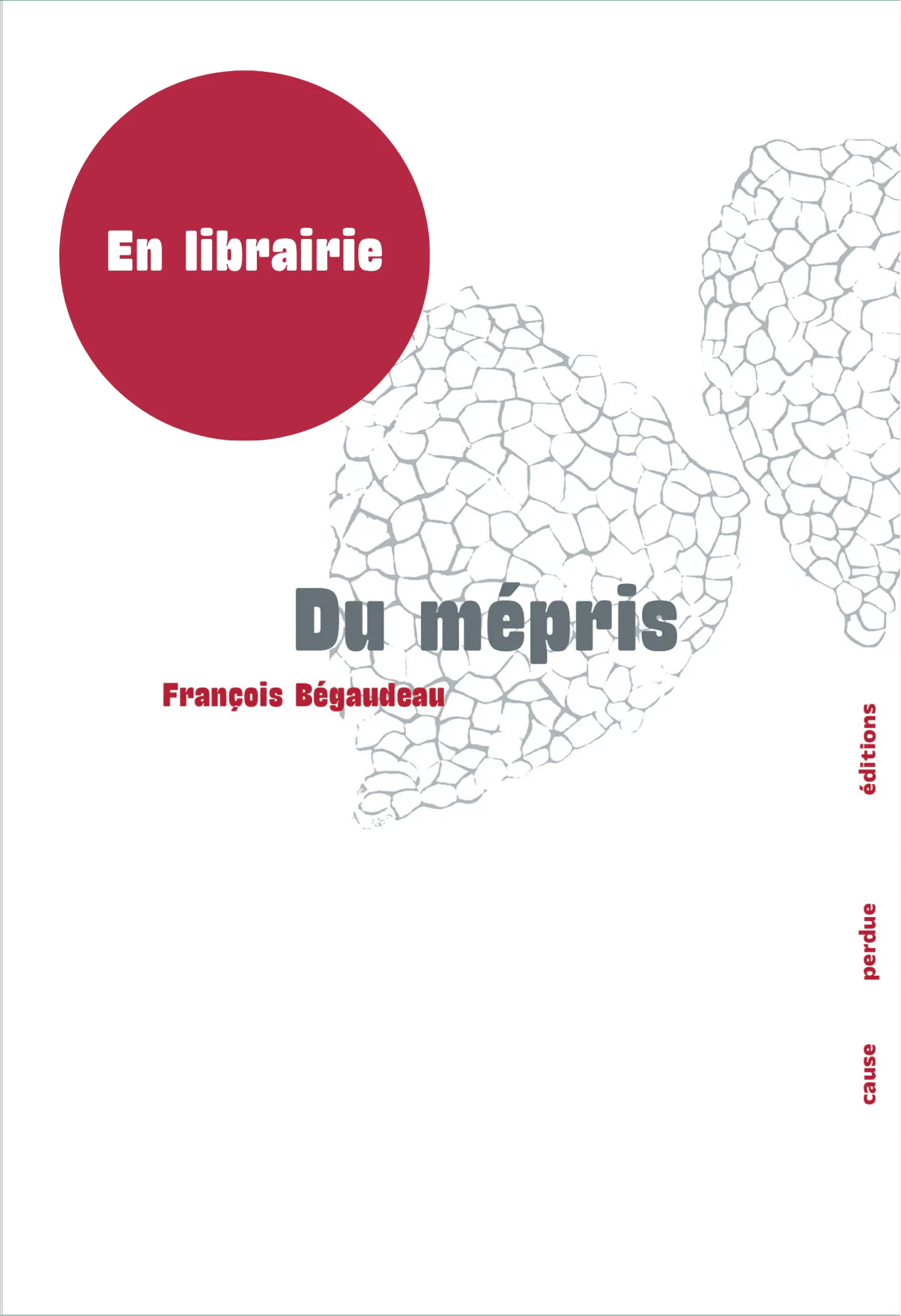 Couverture du livre Du mépris de François Bégaudeau (dispo en librairie)